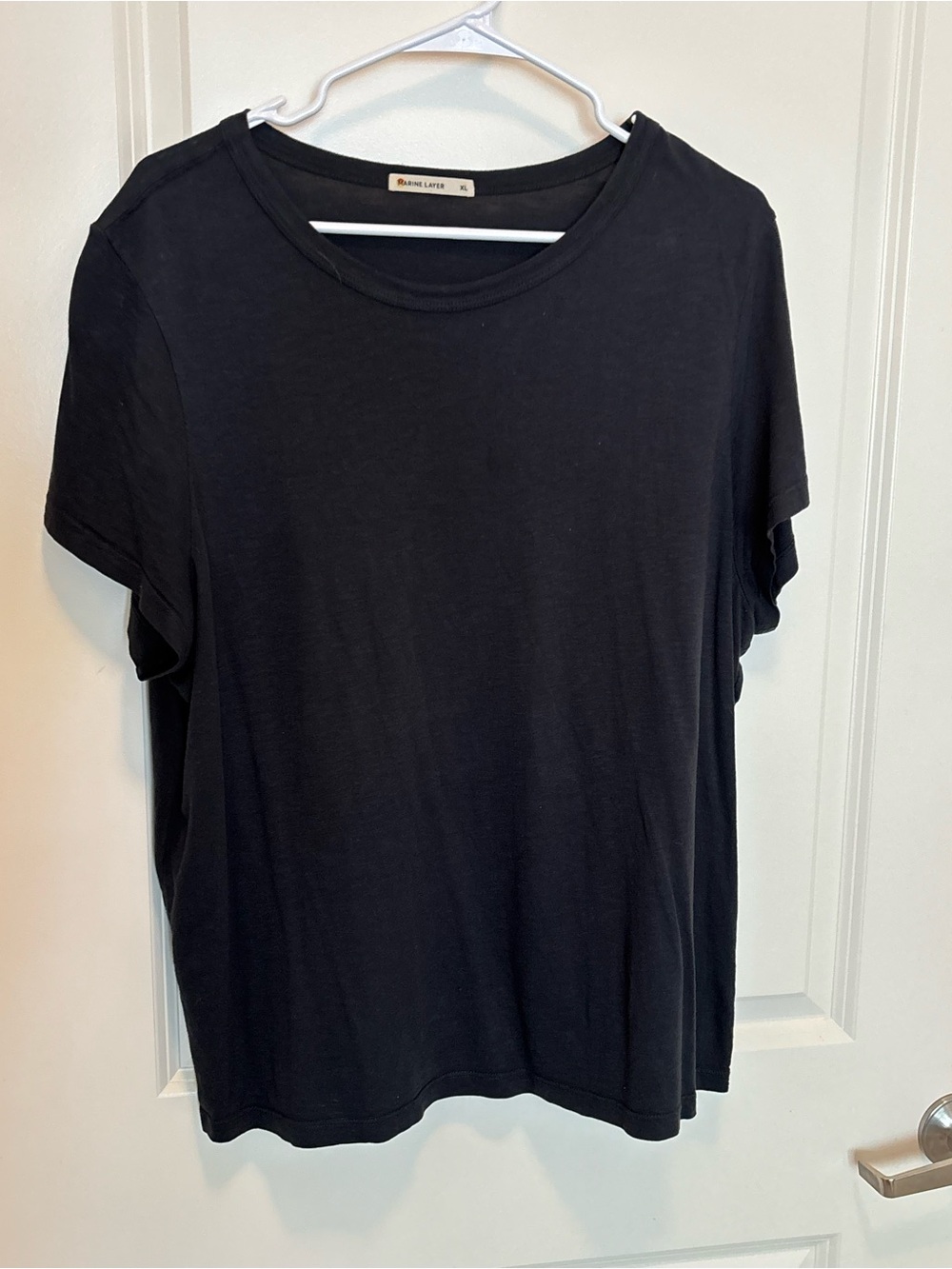 Marine Layer Black Short Sleeve Crewneck Tee